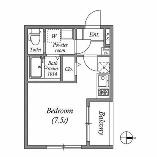 ハーモニーテラス上鳥羽【0201号室】の間取り
