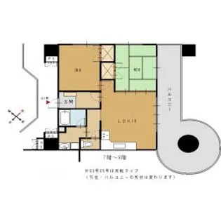 アピスカワイ【7階】の間取り