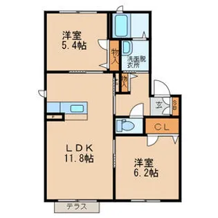 リバプールⅡ番館【1階】の間取り