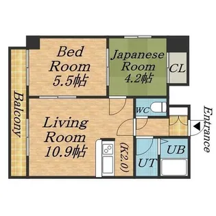 エンドレス三井平和通Ⅰ【0201号室】の間取り