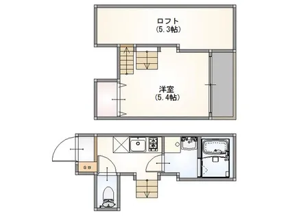 K・コスモ井尻【203号室】の間取り
