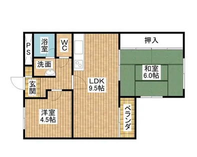 ファミリーハイツ舞子台【305号室】の間取り