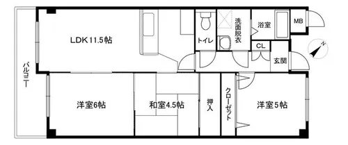 荻野ガーデンパレス【103号室】の間取り
