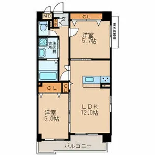 エルティアラ上富野Ⅱ【5階】の間取り