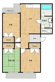 レイクビューハイツ【2階】の間取り