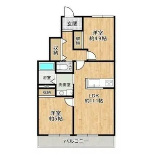 アニィ重留 B棟【101号室】の間取り