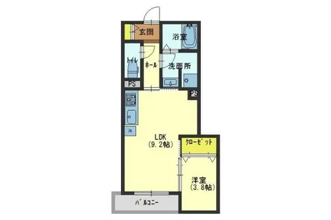 プリンシズコート渡辺通【3階】の間取り