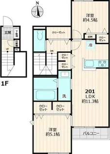 エレガンスプラスⅠ【2階】の間取り