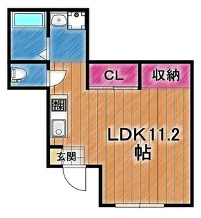 East town弐番館【101号室】の間取り