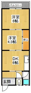 中西マンションA棟【2階】の間取り