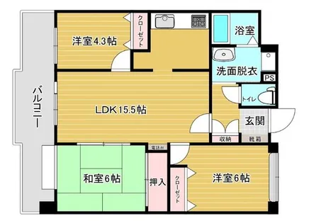 西新中央パークマンション【4階】の間取り