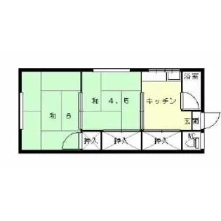 升田アパート【2-1号室】の間取り