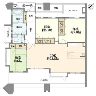 サングレート薬院駅ロイヤルウィン【15階】の間取り