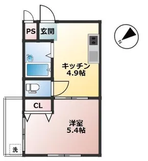 クレメント園田【107号室】の間取り