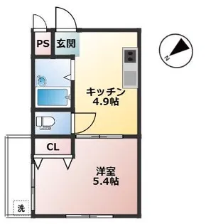 クレメント園田【107号室】の間取り