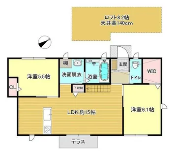 サヤンテラス【B-4号室】の間取り
