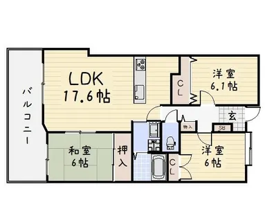 シャトレ諏訪町【8階】の間取り