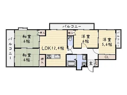 シャトレ諏訪町【2階】の間取り