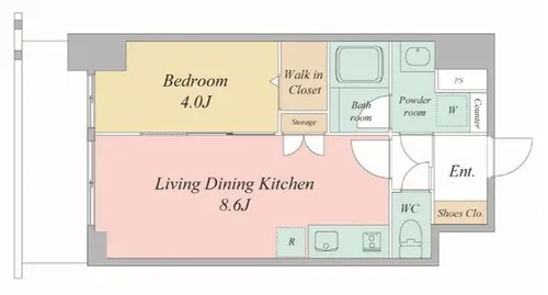 エスリードレジデンス大阪谷町ザ・マークス【11階】の間取り