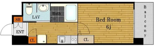 ブリリアント大阪西【2階】の間取り