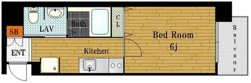 ブリリアント大阪西【6階】の間取り