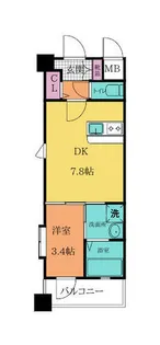 ギャラン竪町NEO【19階】の間取り