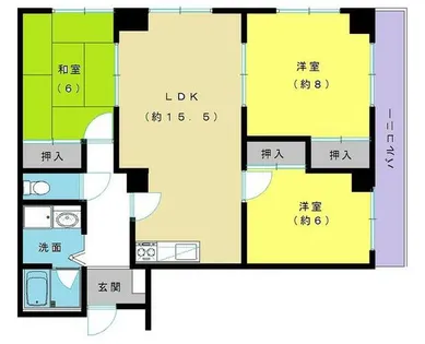 ハイネス山下【2階】の間取り