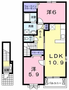 ソレアードA【2階】の間取り