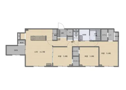 アールフィーノ千歳末広【5F号室】の間取り