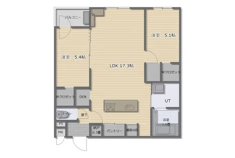 アールフィーノ千歳末広【4F号室】の間取り