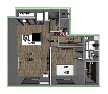アールフィーノ千歳末広【4F号室】の間取り