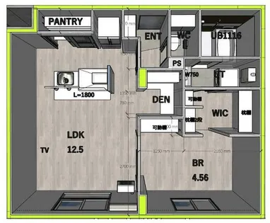 アールフィーノ千歳末広【2F号室】の間取り