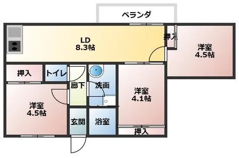 サングレース荒井【1階】の間取り