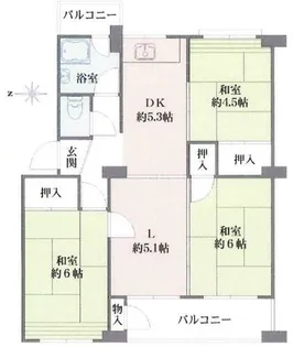 杭瀬第八団地29号棟【505号室】の間取り