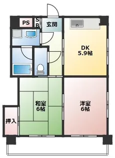 レガリア園田【202号室】の間取り