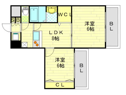 ノルデンタワー天神橋アネックス【3階】の間取り