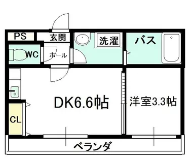 ビィシェン・シュウネ・バウエン八橋【206号室】の間取り