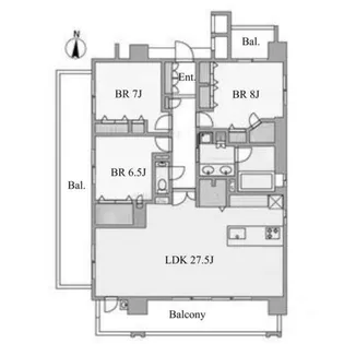 プレサンスロジェ白壁テラス【6階】の間取り