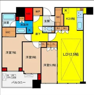 梅田ガーデンレジデンス【26階】の間取り