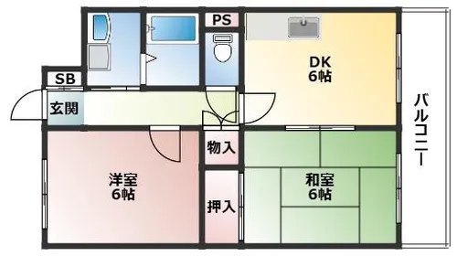 万代マンションⅡ【2階】の間取り