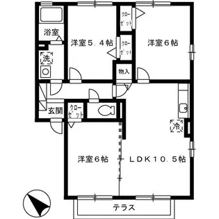 レジデンス イーグル【102号室】の間取り