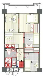 ふよう港ハイツ【909号室】の間取り