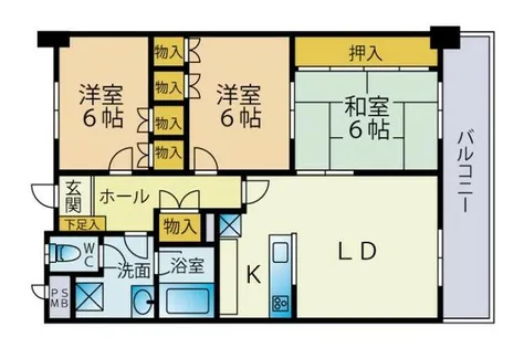カワイアーバンビルⅡ【714号室】の間取り