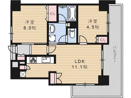 アベニール三条油小路【7F号室】の間取り