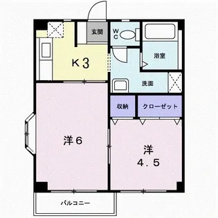 ヴィクトリー美鈴Ⅱ【2階】の間取り