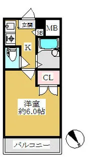スペーシャス多田【2階】の間取り