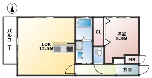 EXE東園田【4階】の間取り