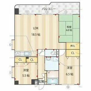 クレバー室見【305号室】の間取り