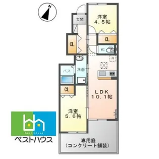 サンファミール【101号室】の間取り