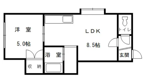 アーバン新発寒【107号室】の間取り